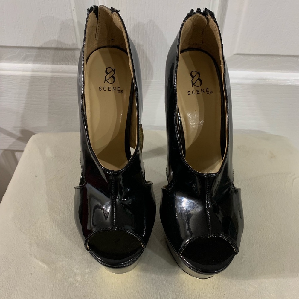 Scene sexy black platform heels